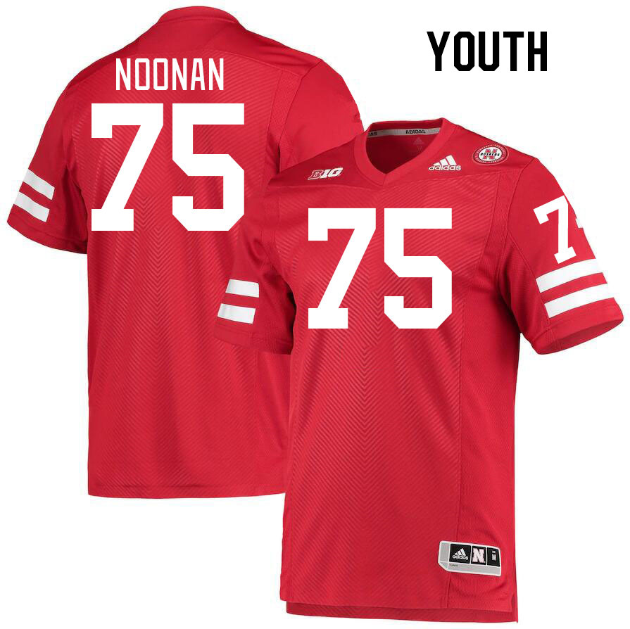 Youth #75 Maverick Noonan Nebraska Cornhuskers College Football Jerseys Stitched Sale-Red - Click Image to Close